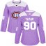 Adidas Montreal Canadiens #90 Tomas Tatar Purple Authentic Fights Cancer Womens Stitched NHL Jersey