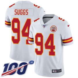 Nike Kansas City Chiefs #94 Terrell Suggs White Mens Stitched NFL 100th Season Vapor Untouchable Limited Jersey