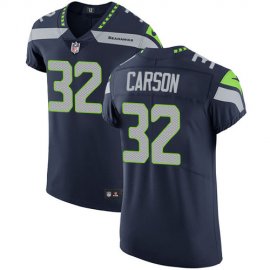 Nike Seattle Seahawks #32 Chris Carson Steel Blue Team Color Mens Stitched NFL Vapor Untouchable Elite Jersey