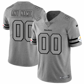 Pittsburgh Steelers Custom Mens Nike Gray Gridiron II Vapor Untouchable Limited NFL Jersey