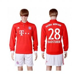 Bayern Munchen #28 Badstuber Home Long Sleeves Soccer Club Jersey