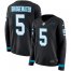 Nike Carolina Panthers #5 Teddy Bridgewater Black Team Color Womens Stitched NFL Limited Therma Long Sleeve Jersey