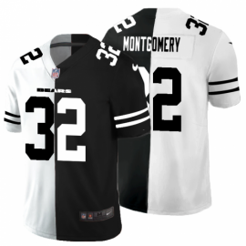 Chicago Chicago Bears #32 David Montgomery Mens Black V White Peace Split Nike Vapor Untouchable Limited NFL Jersey