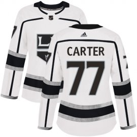 Adidas Los Angeles Kings #77 Jeff Carter White Road Authentic Womens Stitched NHL Jersey