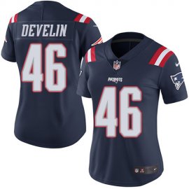 Nike New England Patriots #46 James Develin Navy Blue Womens Stitched NFL Limited Rush Jersey