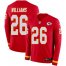 Nike Kansas City Chiefs #26 Damien Williams Red Team Color Youth Stitched NFL Limited Therma Long Sleeve Jersey