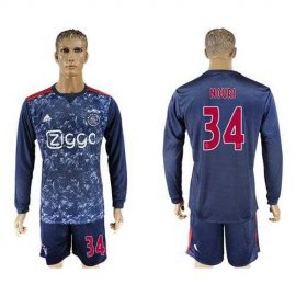 Ajax #34 Nouri Away Long Sleeves Soccer Club Jersey