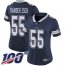 Nike Dallas Cowboys #55 Leighton Vander Esch Navy Blue Team Color Womens Stitched NFL 100th Season Vapor Limited Jersey