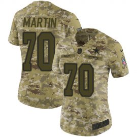 Nike Dallas Cowboys #70 Zack Martin Camo Womens Stitched NFL Limited 2018 Salute to Service Jersey