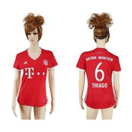 Womens Bayern Munchen #6 Thiago Home Soccer Club Jersey
