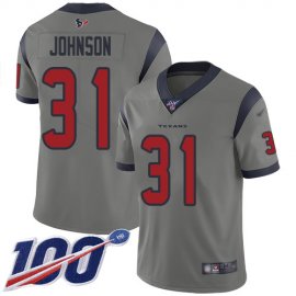 Nike Houston Texans #31 David Johnson Gray Mens Stitched NFL Limited Inverted Legend 100th Season Jersey