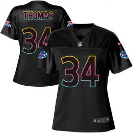 Nike Buffalo Bills #34 Thurman Thomas Black Womens NFL Fashion Game Jersey
