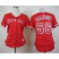 Los Angeles Angels #56 Kole Calhoun Red Alternate Womens Stitched MLB Jersey