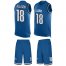 Nike Detroit Lions #18 Geronimo Allison Blue Team Color Mens Stitched NFL Limited Tank Top Suit Jersey