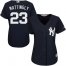 New York Yankees #23 Don Mattingly Navy Blue Alternate Womens Stitched MLB Jersey
