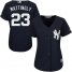 New York Yankees #23 Don Mattingly Navy Blue Alternate Womens Stitched MLB Jersey