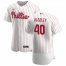 Philadelphia Phillies #40 Adam Haseley Mens Nike White Home 2020 Authentic Player MLB Jersey