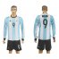 Argentina #9 Higua??n Home Long Sleeves Soccer Country Jersey