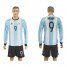 Argentina #9 Higua??n Home Long Sleeves Soccer Country Jersey