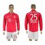 Bayern Munchen #25 Muller Home Long Sleeves Soccer Club Jersey