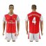 Arsenal #4 Mertesacke Home Soccer Club Jersey