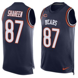 Nike Chicago Bears #87 Adam Shaheen Navy Blue Team Color Mens Stitched NFL Limited Tank Top Jersey