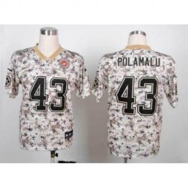 Nike Pittsburgh Steelers #43 Troy Polamalu Camo Mens Stitched NFL Elite USMC Jersey