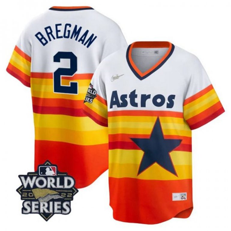 Astros 2 Alex Bregman Multi Color Nike 2022 World Series Cool Base Jersey Astros 2 Alex Bregman Multi Color Nike 2022 World Series Cool Base Jersey