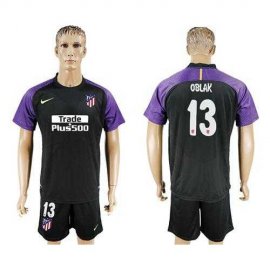 Atletico Madrid #13 Oblak Black Goalkeeper Soccer Club Jersey