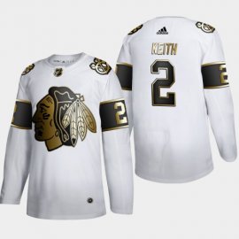 Chicago Blackhawks #2 Duncan Keith Mens Adidas White Golden Edition Limited Stitched NHL Jersey