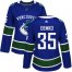 Adidas Vancouver Canucks #35 Thatcher Demko Blue Home Authentic Womens Stitched NHL Jersey