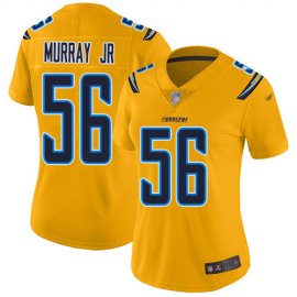 Nike Los Angeles Chargers #56 Kenneth Murray Jr Gold Womens Stitched NFL Limited Inverted Legend Jersey