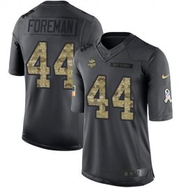 Nike Minnesota Vikings #44 Chuck Foreman Black Mens Stitched NFL Limited 2016 Salute To Service Jersey