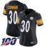Nike Pittsburgh Steelers #30 James Conner Black Team Color Womens Stitched NFL 100th Season Vapor Limited Jersey