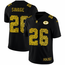 Green Bay Packers #26 Darnell Savage Jr. Mens Nike Leopard Print Fashion Vapor Limited NFL Jersey Black