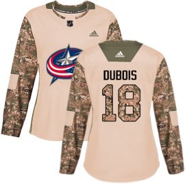 Adidas Columbus Blue Jackets #18 Pierre-Luc Dubois Camo Authentic 2017 Veterans Day Womens Stitched NHL Jersey