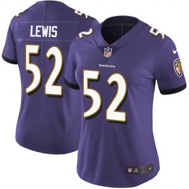 Nike Baltimore Ravens #52 Ray Lewis Purple Team Color Womens Stitched NFL Vapor Untouchable Limited Jersey