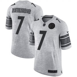 Nike Pittsburgh Steelers #7 Ben Roethlisberger Gray Mens Stitched NFL Limited Gridiron Gray II Jersey