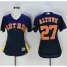 Houston Astros #27 Jose Altuve Navy Blue Alternate Womens Stitched MLB Jersey
