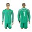 Brazil #1 Alisson Green Goalkeeper Long Sleeves Soccer Country Jersey