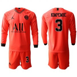 Paris Saint-Germain #3 Kimpembe Red Jordan Long Sleeves Soccer Club Jersey