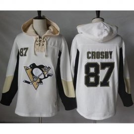 Pittsburgh Penguins #87 Sidney Crosby White Pullover Hoodie Stitched NHL Jersey
