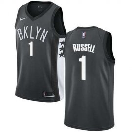 Mens Nike Brooklyn Nets #1 DAngelo Russell Gray NBA Swingman Statement Edition Jersey