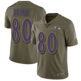 Nike Baltimore Ravens #80 Miles Boykin Olive Mens Stitched NFL Limited 2017 Salute To Service Jersey