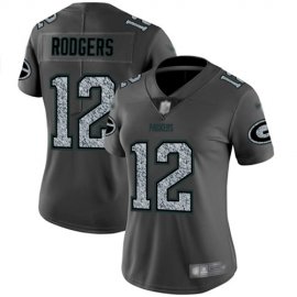 Nike Green Bay Packers #12 Aaron Rodgers Gray Static Womens Stitched NFL Vapor Untouchable Limited Jersey