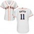 Houston Astros #11 Evan Gattis White Home Womens Stitched MLB Jersey