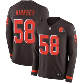 Nike Cleveland Browns #58 Christian Kirksey Brown Team Color Mens Stitched NFL Limited Therma Long Sleeve Jersey