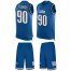 Nike Detroit Lions #90 Trey Flowers Blue Team Color Mens Stitched NFL Limited Tank Top Suit Jersey
