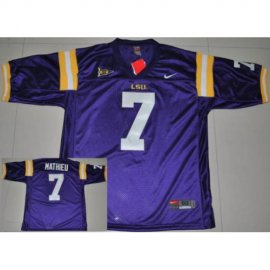 LSU Tigers 7 Tyrann Mathieu Purple College Football Jersey