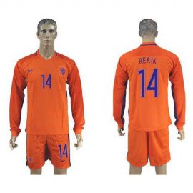 Holland #14 Rekik Home Long Sleeves Soccer Country Jersey